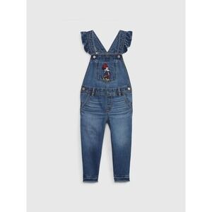 Gap Baby x Disney Girls Overalls 2T Minnie Mouse Ruffle Sleeve Denim One Piece